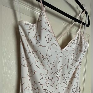 Vintage Off-white and Rose Glitter Gown by Reggio